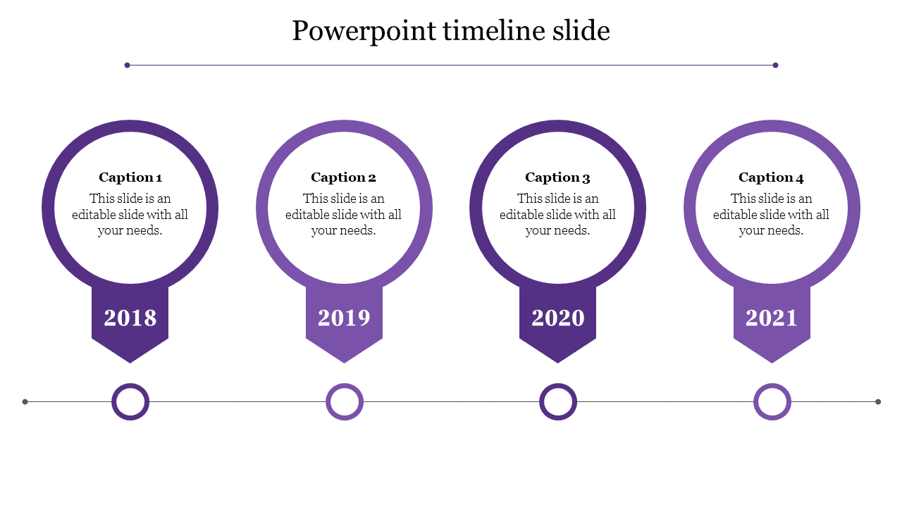 Free - Creative PowerPoint Timeline Slide In Purple Color